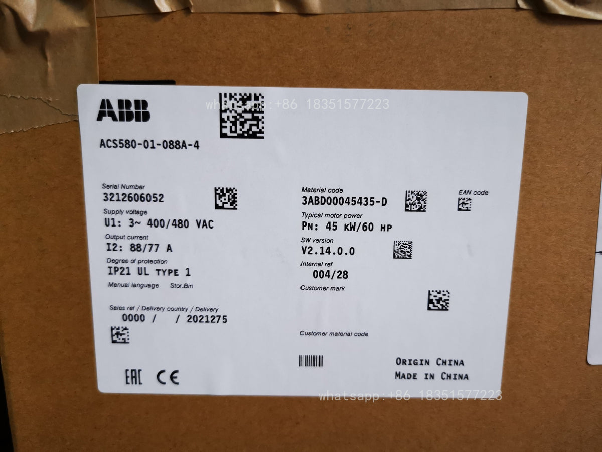 1PC NEW ACS580-01-088A-4 Inverter 3P 480V 45kw