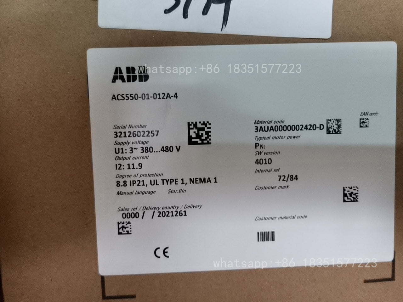 ACS550-01-012A-4 Brand New 380V 4KW 5.5KW