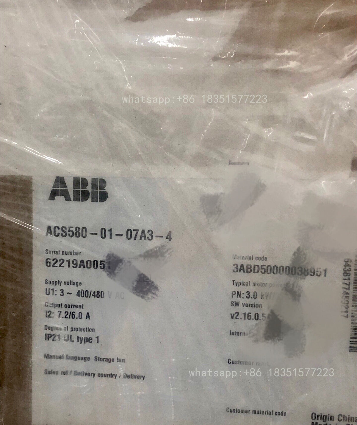 1PC Inverter ACS580-01-07A3-4 3KW NEW