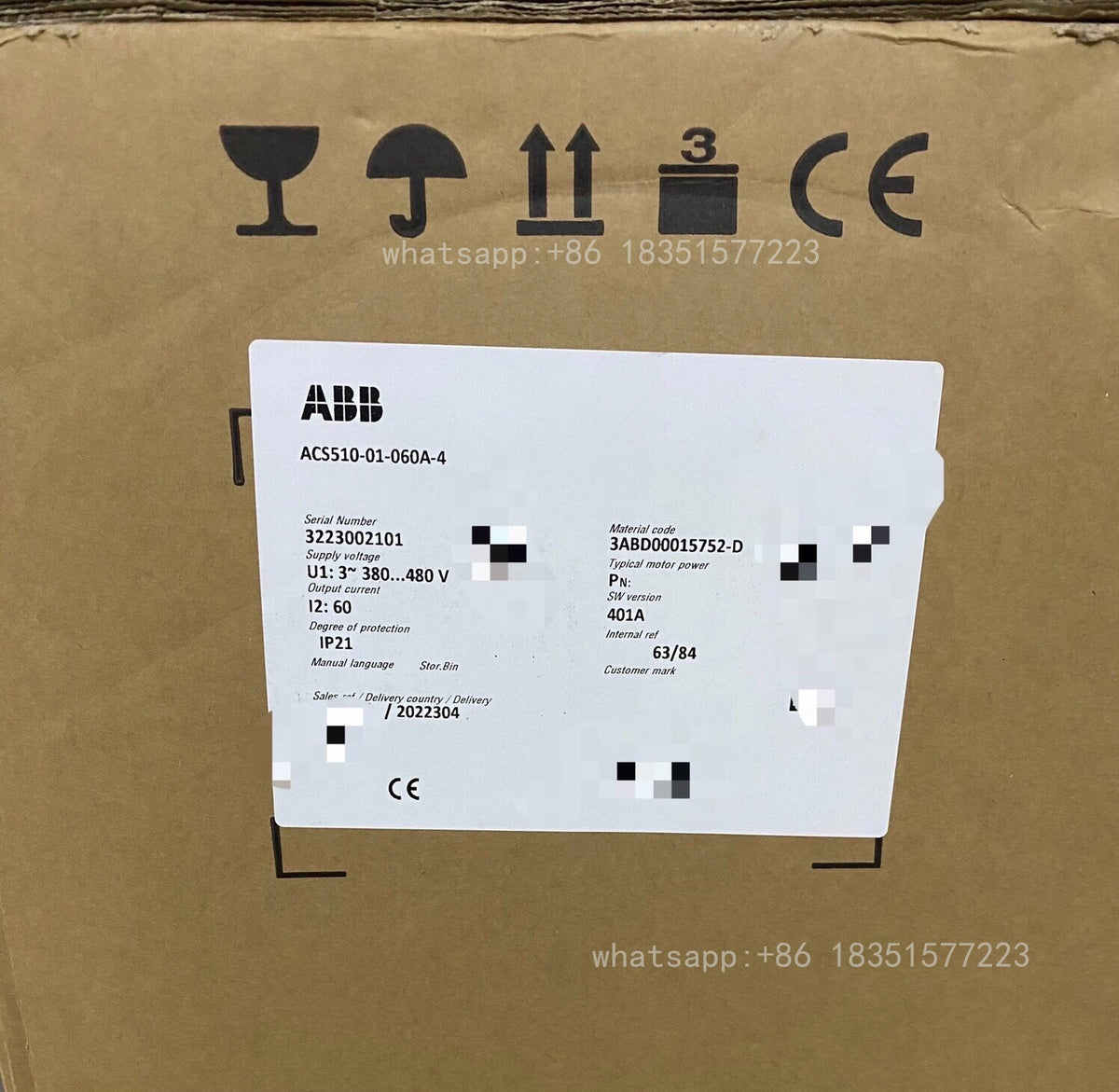 1 PC ACS510-01-060A-4 Inverter 30kw
