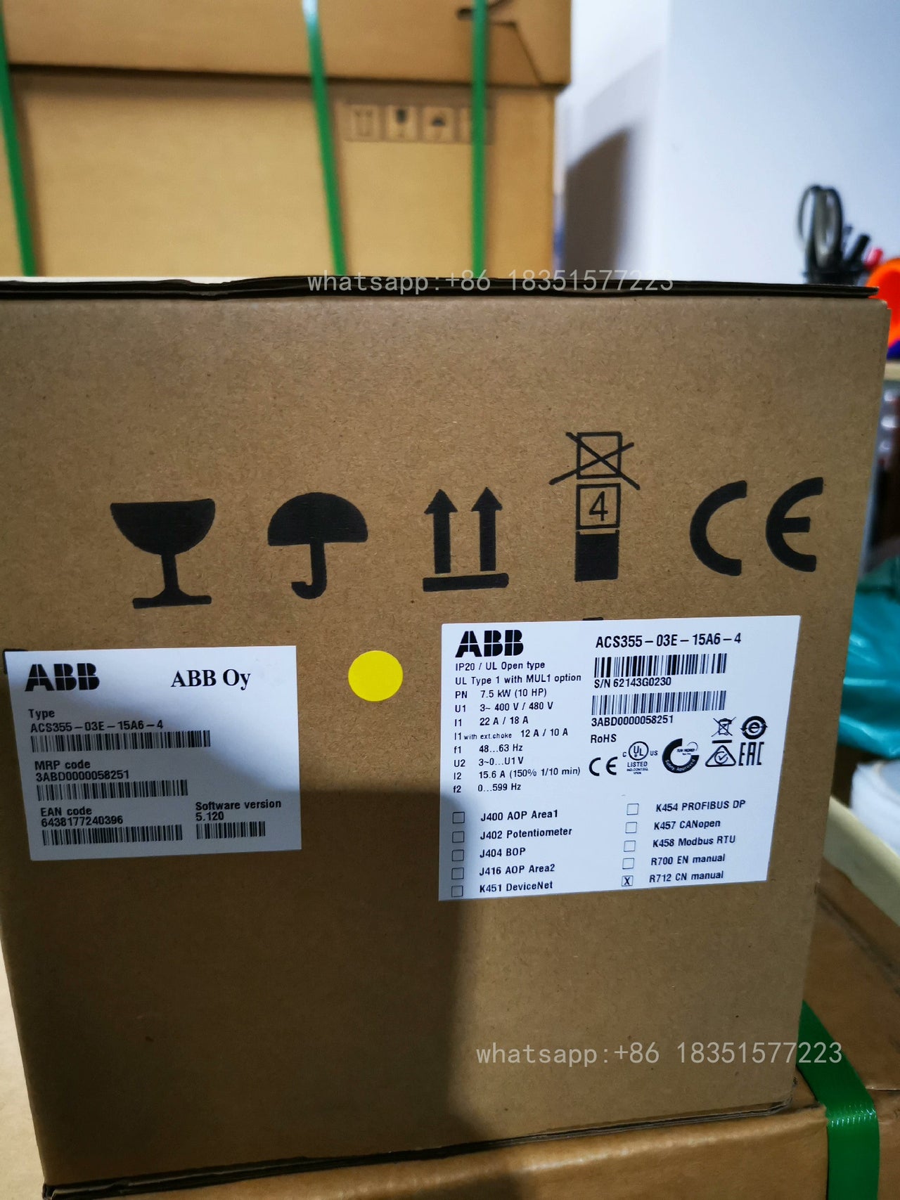 NEW Inverter ACS355-03E-15A6-4 7.5kw ACS35503E15A64