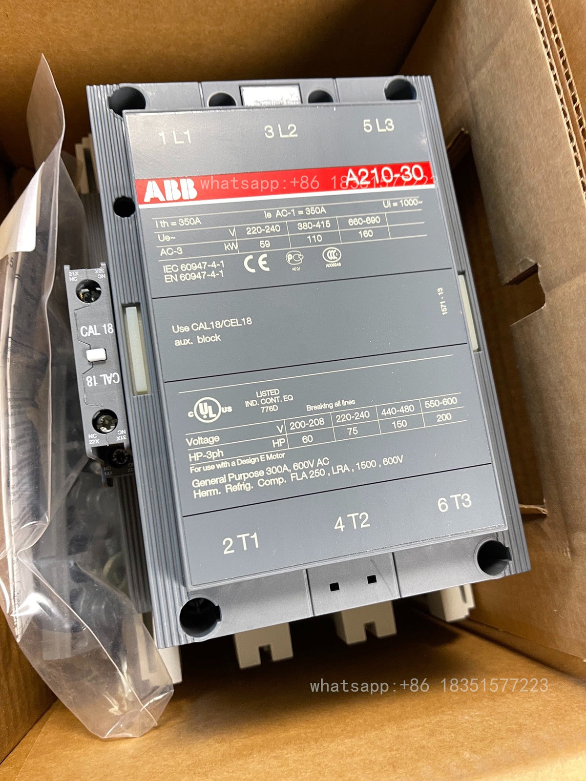 AC Contactor A210-30-11 210A 120V Directly
