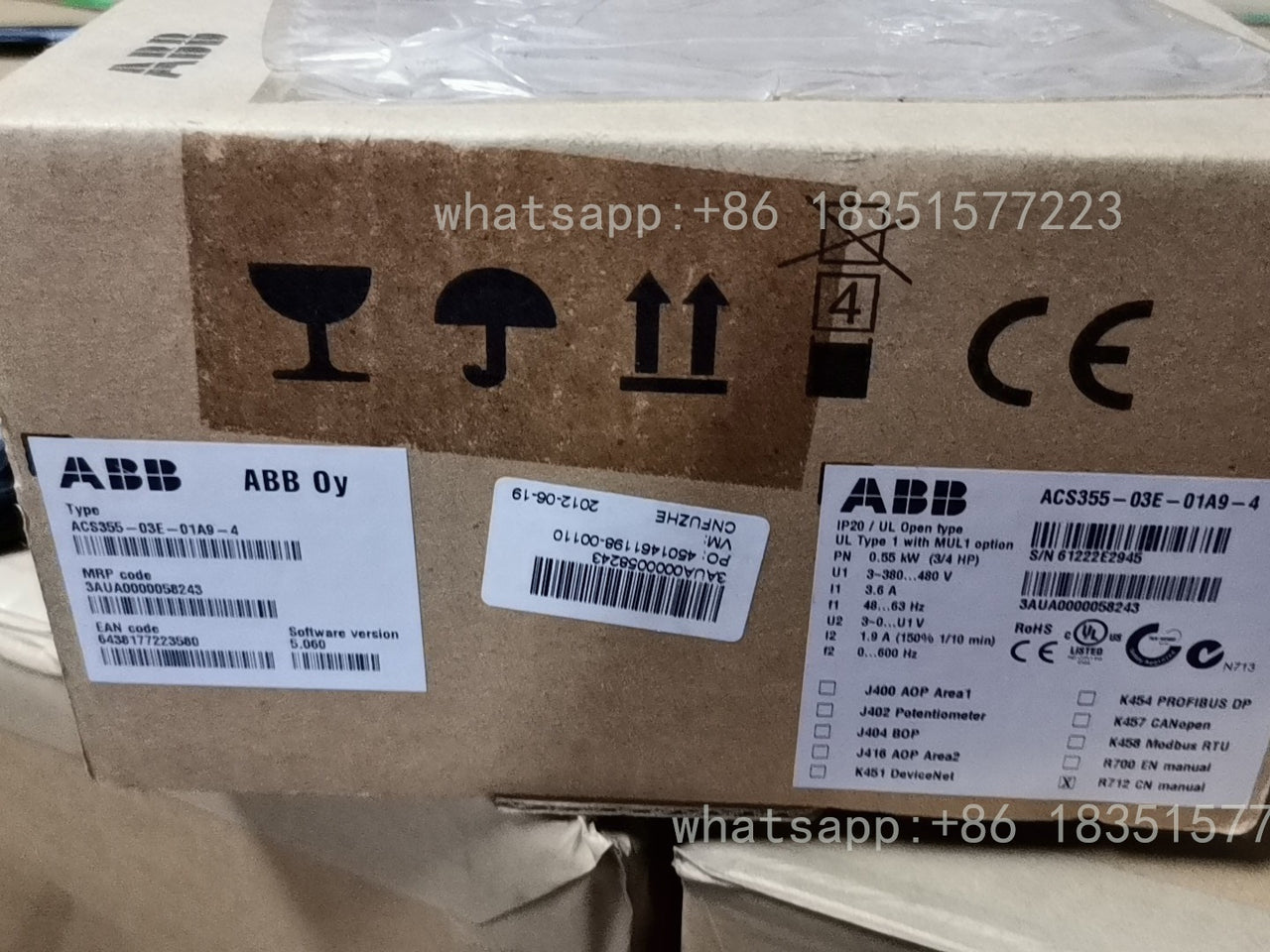 Inverter ACS355-03E-01A9-4 380V 0.55KW