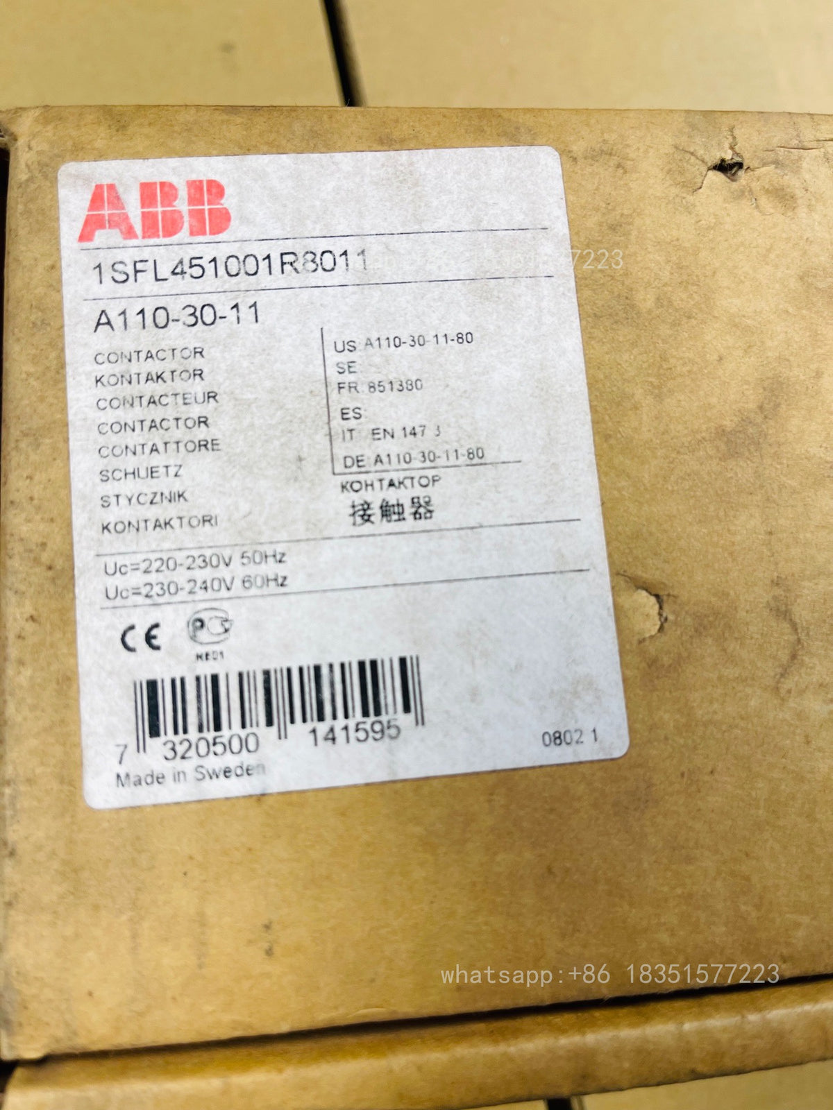 A110-30-11 AC 220V Contactor New In Box