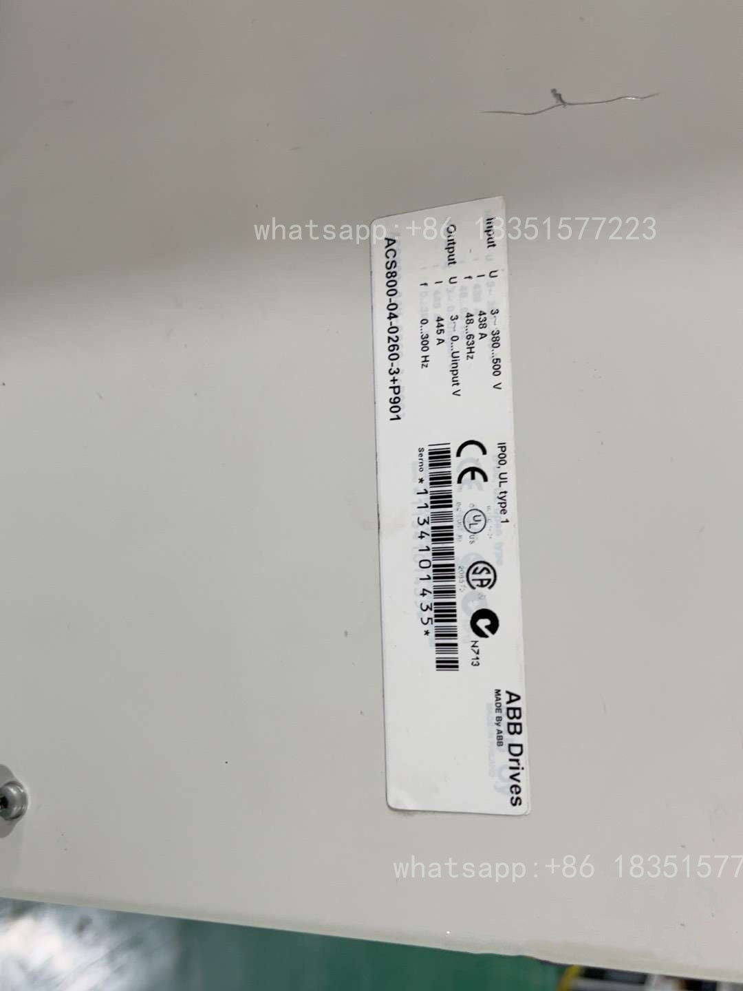1 PC (Used) ACS800-04-0260-3+P901 200KW Inverter Surplus Engineering Good Performance