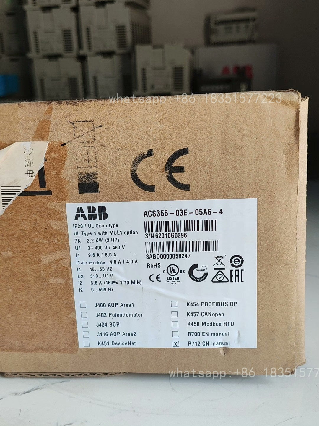 ONE NEW Inverter ACS355-03E-05A6-4 ACS355 2.2KW IN BOX