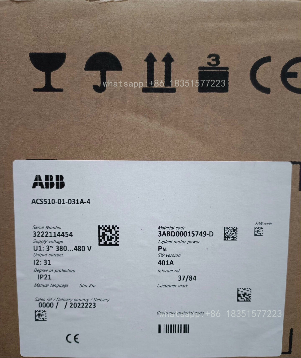 1PC new inverter ACS510-01-031A-4 15KW 380V NEW IN BOX