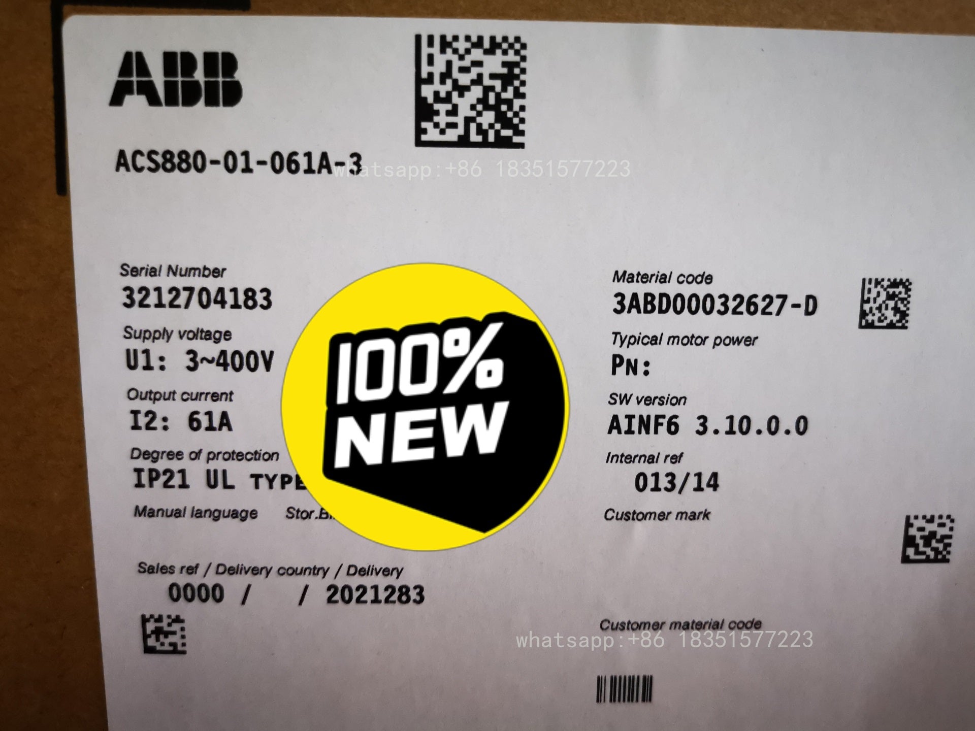 1 PC NEW Inverter ACS880-01-061A-3 30kw