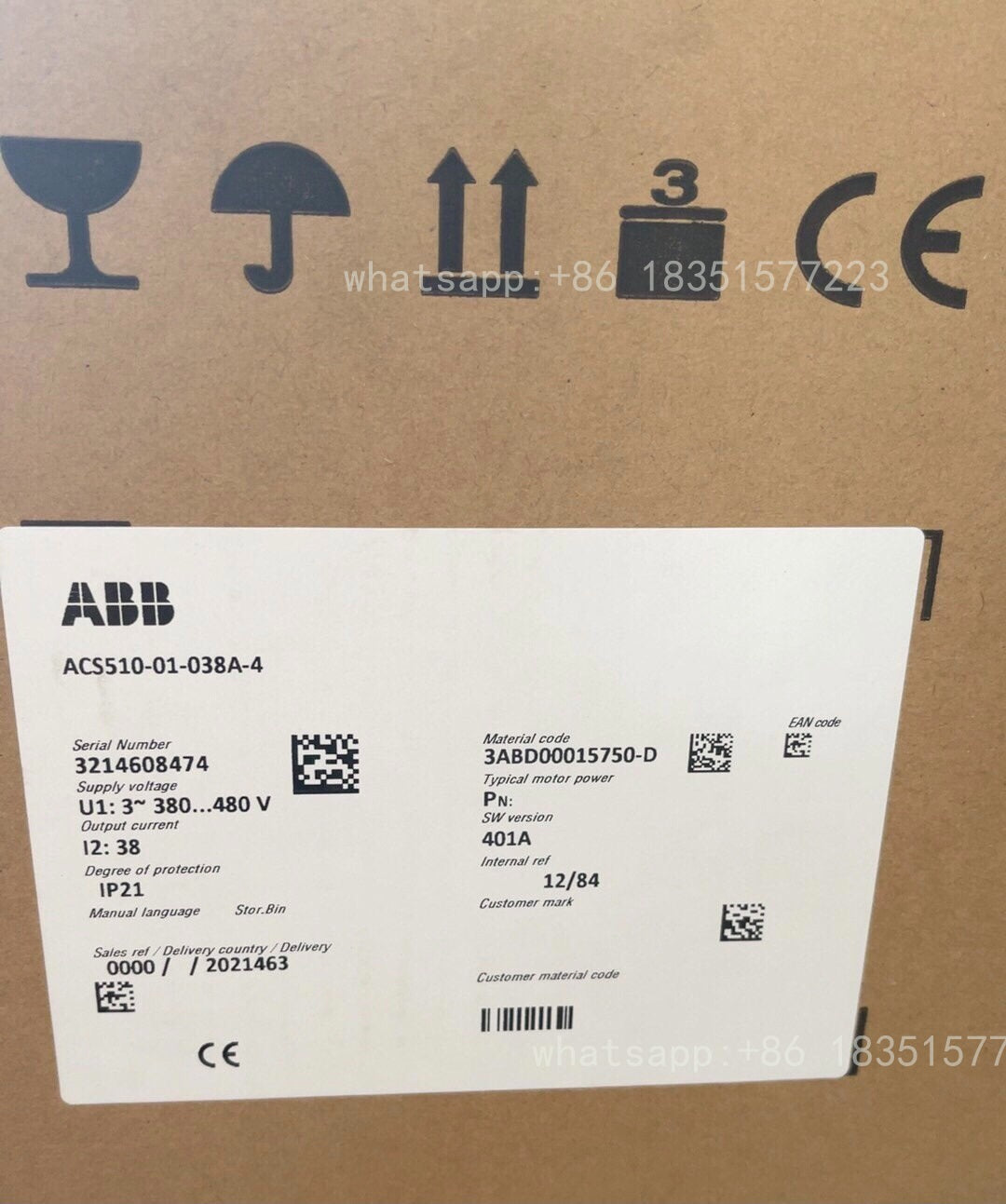 NEW Frequency Converter Equipment ACS510-01-038A-4 18.5KW