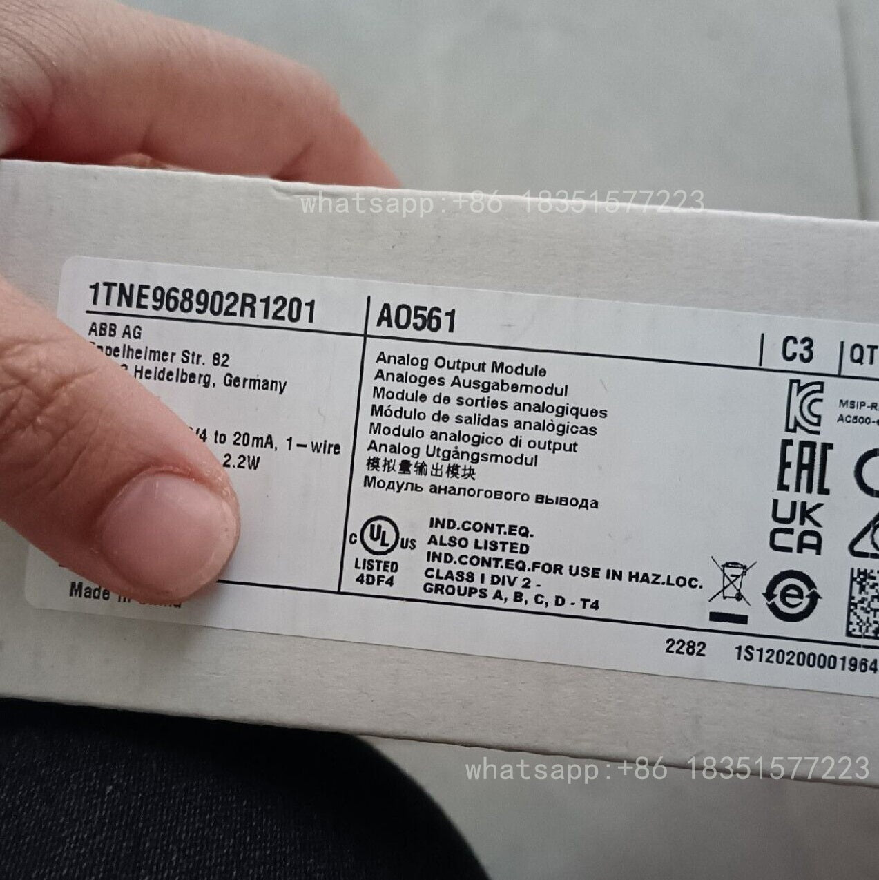 AO561 1TNE968902R1201 ANALOG OUTPUT MODULE NEW IN BOX