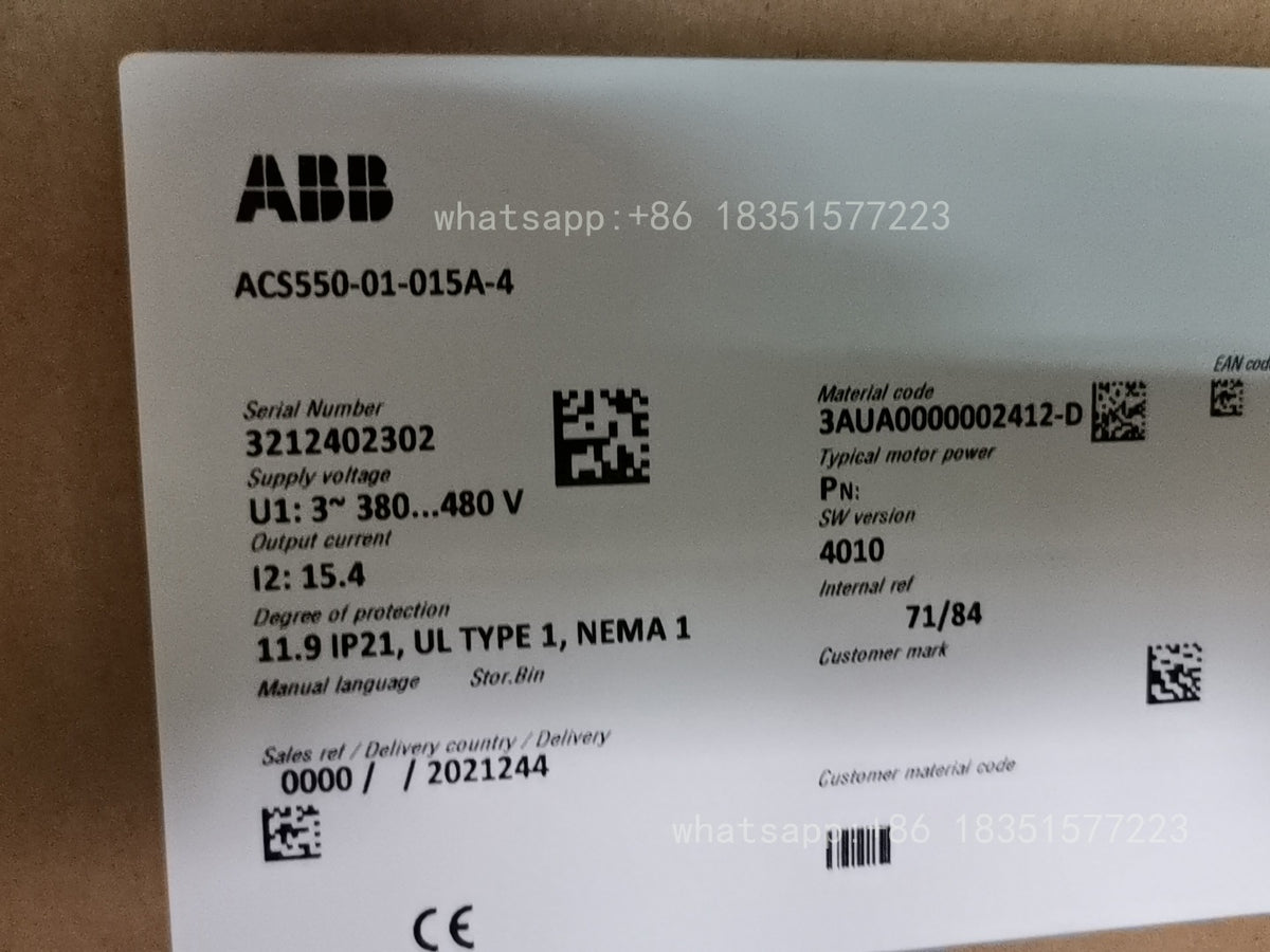 NEW Inverter ACS550-01-015A-4 3P AC380V~480V 7.5KW