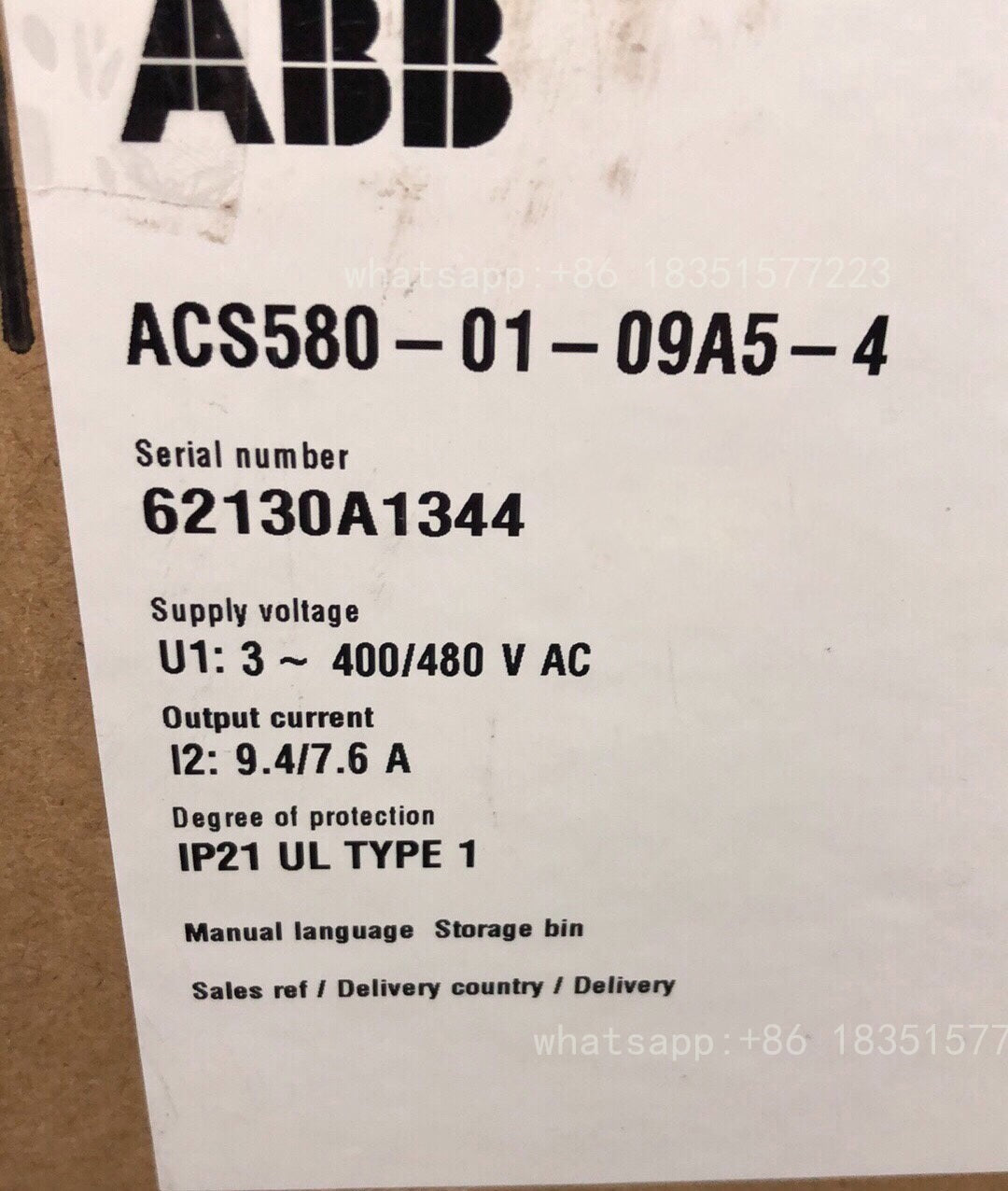 1PC NEW ACS580-01-09A5-4 Inverter 3P AC380V~415V 4KW Brand New