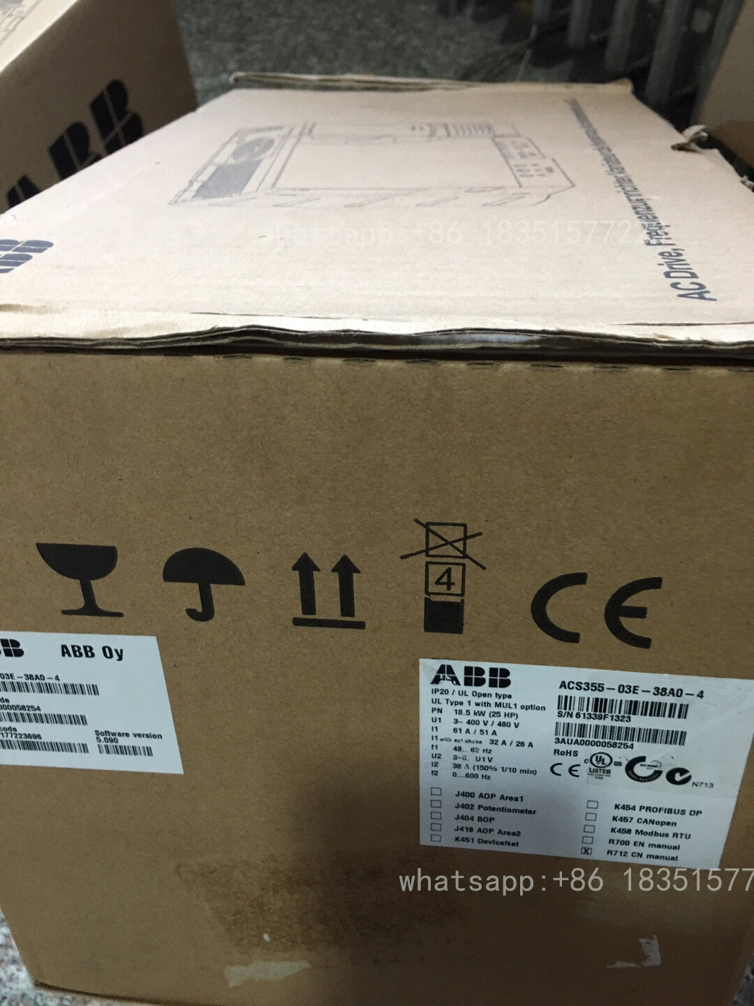1PC NEW DRIVE ACS355-03E-38A0-4. 18.5kw Inverter