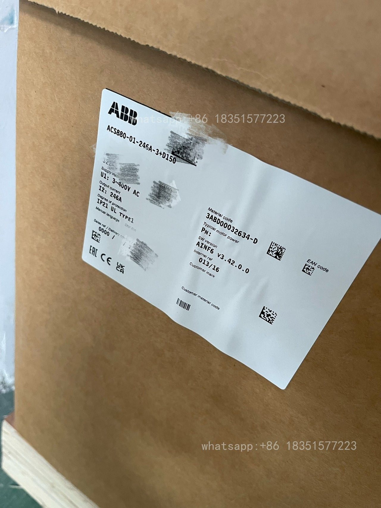 1PC NEW ACS880-01-246A-3+D150 Wall-mounted Single Drive 50/60 Hz 380-415V