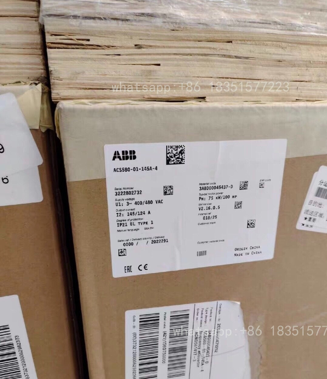 1PC ACS580-01-145A-4 75kw Frequency Converter
