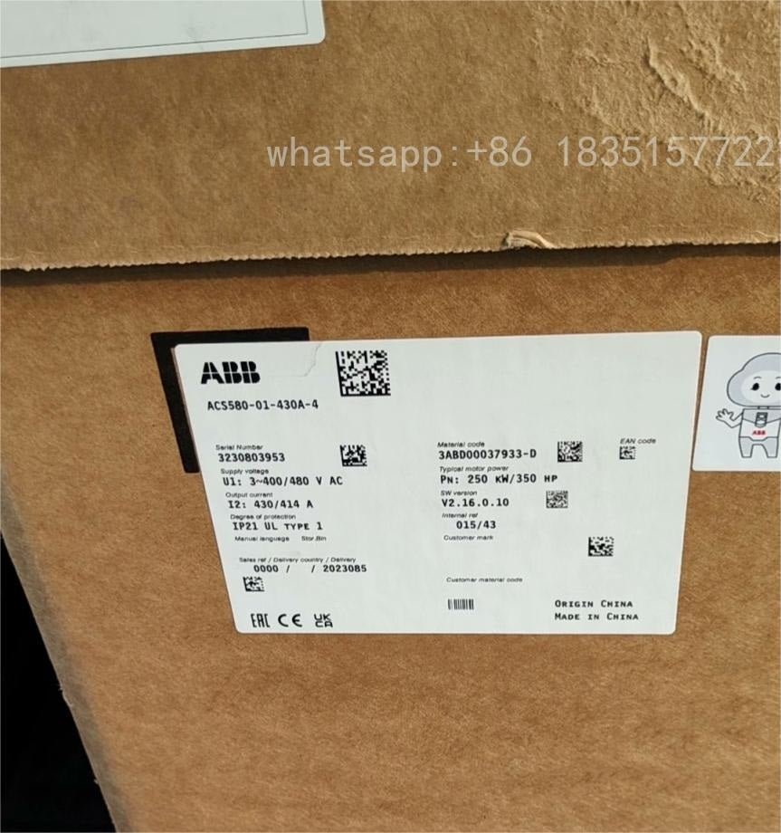 1PC New Inverter 200KW ACS580-01-430A-4